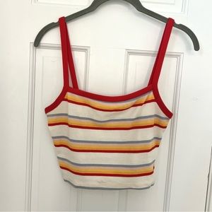 PACSUN Basics tank top stripes crop top cropped rainbow colorful striped shirt